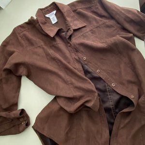 Northern Reflections Suede-like button up Blouse in Medium